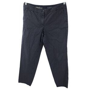 Talbots Navy Blue Polka Dot Pants Womens Petite Size 8P
